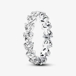 (imagine pentru) Inel Pandora tip eternity cu rând de inimioare - 193103C01