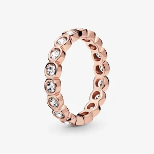 (imagine pentru) Large round PANDORA Rose eternity ring with clear cubic zirconia - 180942CZ