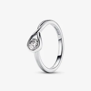 (imagine pentru) Sterling silver ring with 0.25 ct TW G-J VS+ round brilliant excellent cut lab-grown diamond - 199442C01