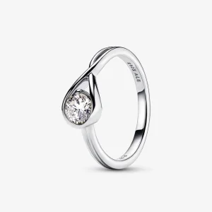 (imagine pentru) Sterling silver ring with 0.50 ct TW G-J VS+ round brilliant excellent cut lab-grown diamond - 199445C01