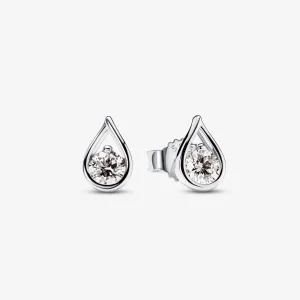 (imagine pentru) Sterling silver stud earrings with 0.20 ct TW G-J VS+ round brilliant excellent cut lab-grown diamond - 299452C01