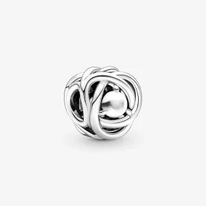 (imagine pentru) Talisman Pandora cu cerc al eternității din nacru alb, piatra lunii iunie - 790064C04