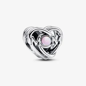 (imagine pentru) Talisman Pandora cu structură dantelată cu inimă și inscripția „Mum” - 793233C01