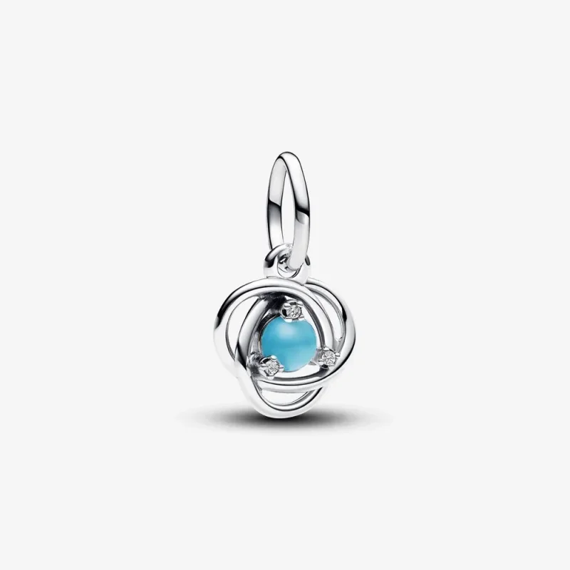(imagine pentru) Talisman Pandora de tip pandantiv cu cercul eternității în nuanța albastru turcoaz - 793125C12