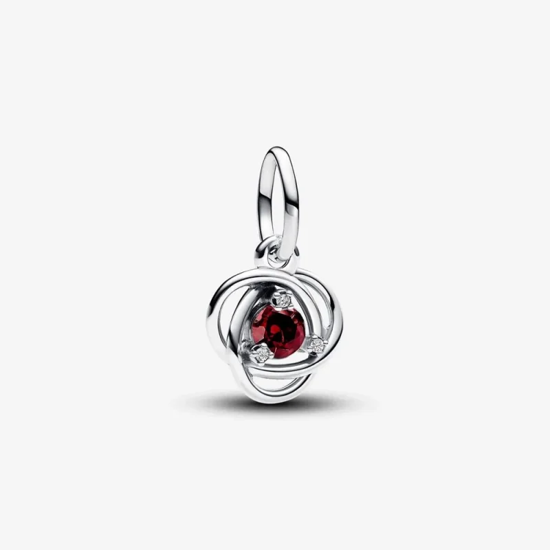 (imagine pentru) Talisman Pandora de tip pandantiv cu cercul eternității în nuanța roșu - 793125C01