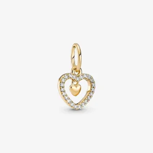 (imagine pentru) Talisman Pandora de tip pandantiv cu două inimi strălucitoare - 759142C01