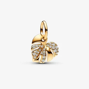 (imagine pentru) Talisman Pandora de tip pandantiv cu frunză strălucitoare de Monstera - 763349C01