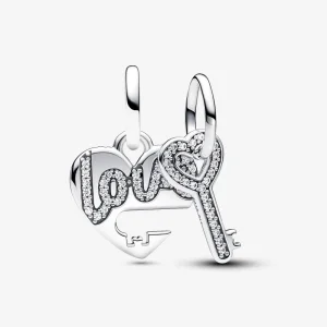 (imagine pentru) Talisman Pandora de tip pandantiv cu inimioară și cheie ce poate fi împărțit - 793081C01