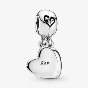 Talisman Pandora de tip pandantiv cu inimioară împărțită pentru mamă și fiu - 797777EN16 (imagine pentru) Talisman Pandora de tip pandantiv cu inimioară împărțită pentru mamă și fiu - 797777EN16