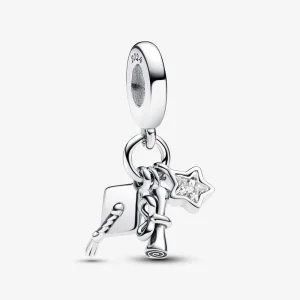 (imagine pentru) Talisman Pandora de tip pandantiv cu trei motive ale absolvirii 2024 - 793240C01