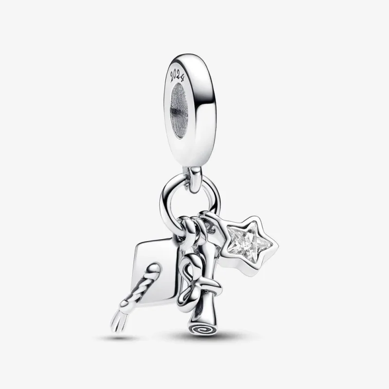 (imagine pentru) Talisman Pandora de tip pandantiv cu trei motive ale absolvirii 2024 - 793240C01