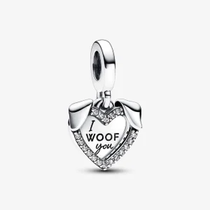 (imagine pentru) Talisman Pandora de tip pandantiv dublu Inimă și Câine - 792647C01