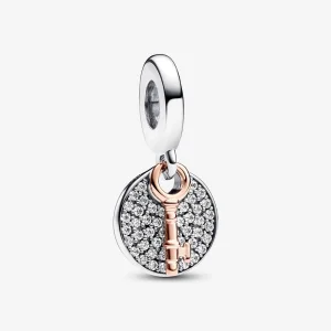 (imagine pentru) Talisman Pandora de tip pandantiv dublu în două nuanțe, Cheia fericirii - 783236C01