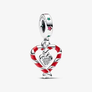 (imagine pentru) Talisman Pandora de tip pandantiv în formă de inimă și acadea de tip baston - 792822C01