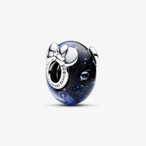 (imagine pentru) Talisman Pandora din sticlă de Murano albastră cu Mickey Mouse și Minnie Mouse de la Disney - 792958C01