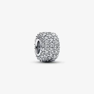 (imagine pentru) Talisman Pandora strălucitoare cu trei rânduri de pavé - 792820C01