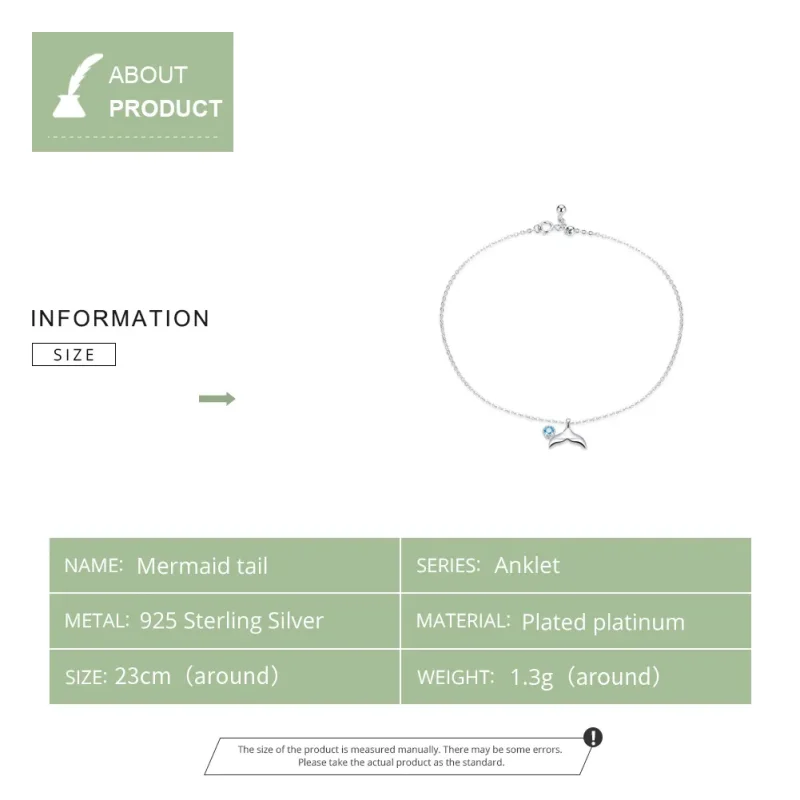 (imagine pentru) Anklet Coada sirenei din argint - SCT004 - Vizualizare 6