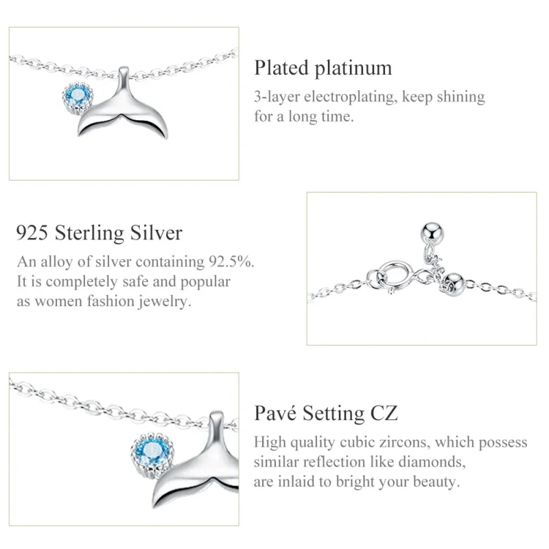 (imagine pentru) Anklet Coada sirenei din argint - SCT004 - Vizualizare 7
