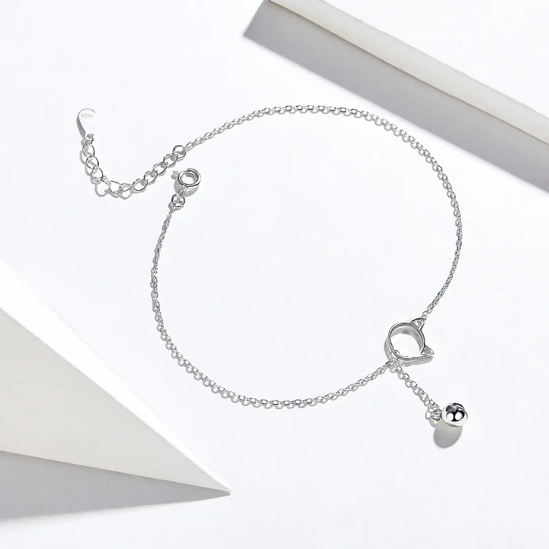(imagine pentru) Anklet Drăguț Kitten & Bell din argint - SCT003 - Vizualizare 2