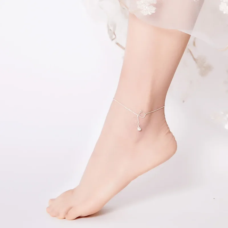 (imagine pentru) Anklet Drăguț Kitten & Bell din argint - SCT003 - Vizualizare 3
