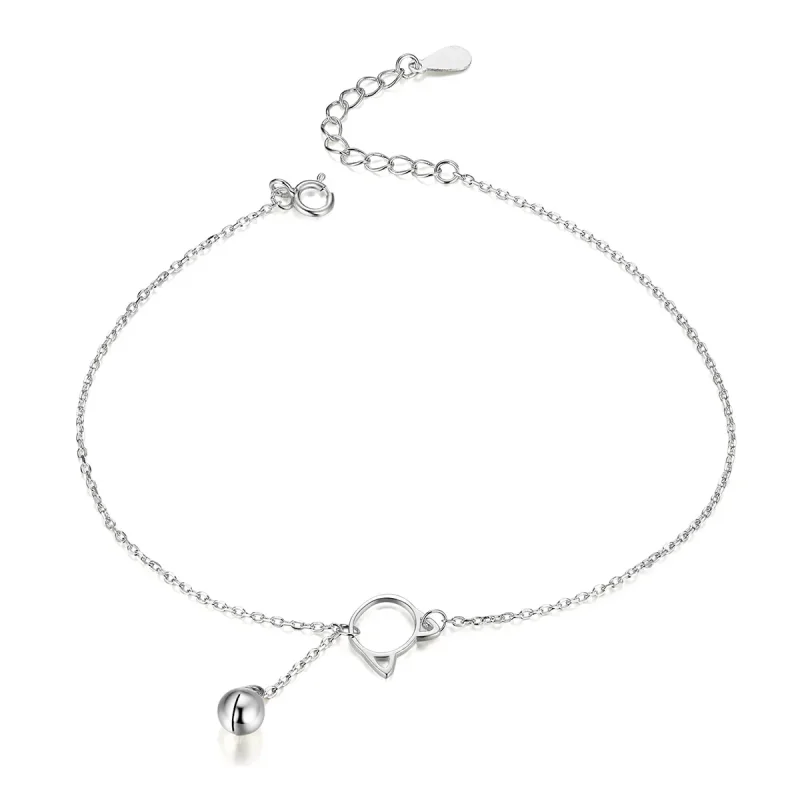 (imagine pentru) Anklet Drăguț Kitten & Bell din argint - SCT003