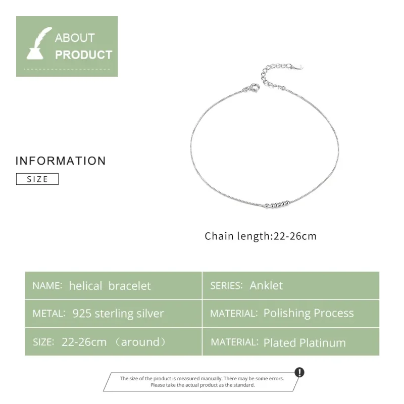 (imagine pentru) Anklet Elicoidale din argint - SCT007 - Vizualizare 5
