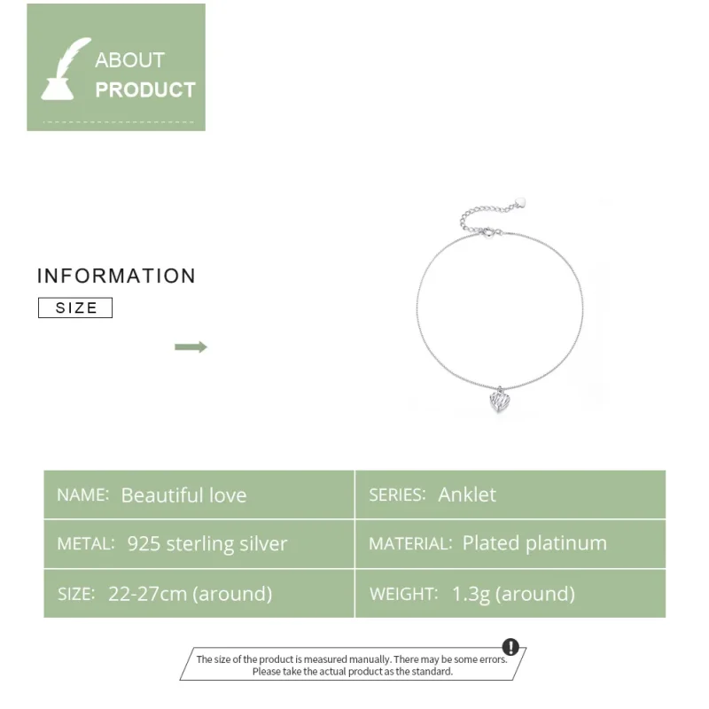 (imagine pentru) Anklet Frumoasa Dragoste din argint - SCT013 - Vizualizare 5