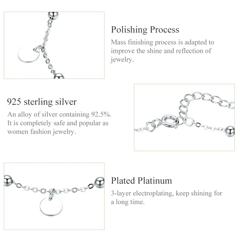 (imagine pentru) Anklet Memoria din argint - SCT011 - Vizualizare 6