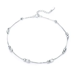 (imagine pentru) Anklet Mărgele rotunde mici din argint - SCT010