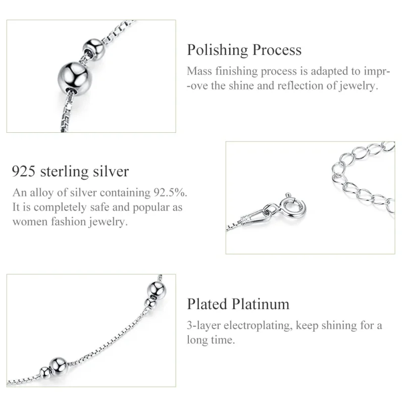 (imagine pentru) Anklet Relația din argint - SCT005 - Vizualizare 5