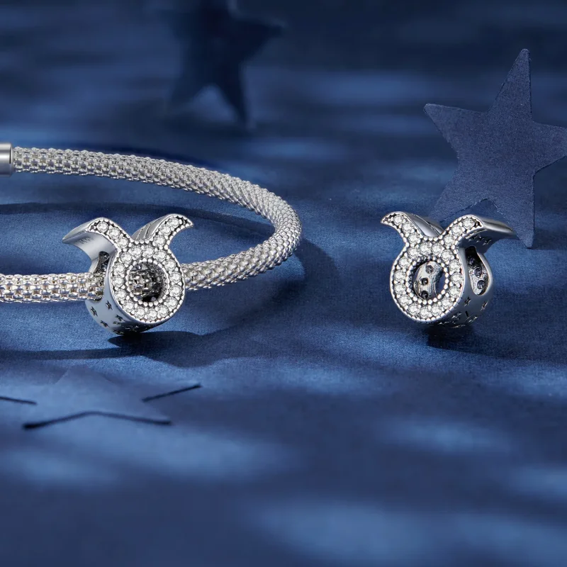 (imagine pentru) Talismane norocoasă Pandora în stilul zodiacului Taur - SCC2516-2 - Vizualizare 4