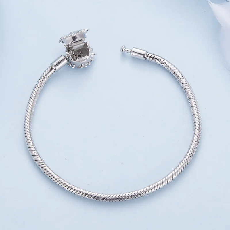 (imagine pentru) Brățară cu lanț de bază în stil Pandora, model floarea-soarelui - BSB123 - Vizualizare 4