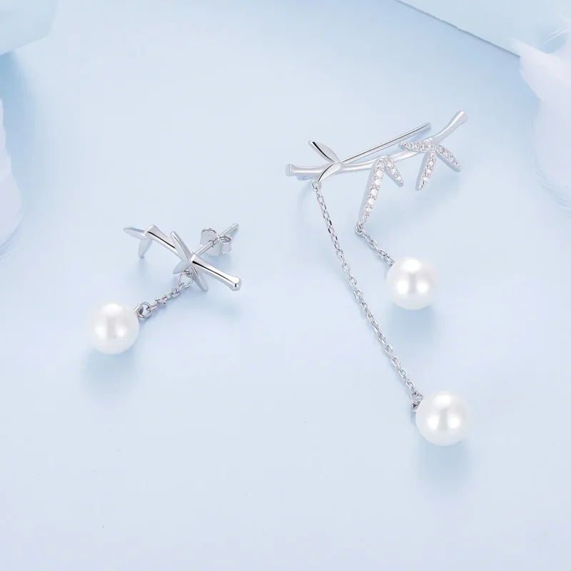 (imagine pentru) Cercei cu margele delicate din bambus în stil Pandora - BSE821 - Vizualizare 4