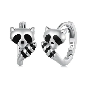 (imagine pentru) Cercei cu pandantive în stil Pandora, cu jucării raccoon - SCE1603