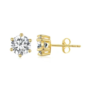 (imagine pentru) Cercei de aur placat Pandora Style cu zirconii strălucitori - BSE615-6B