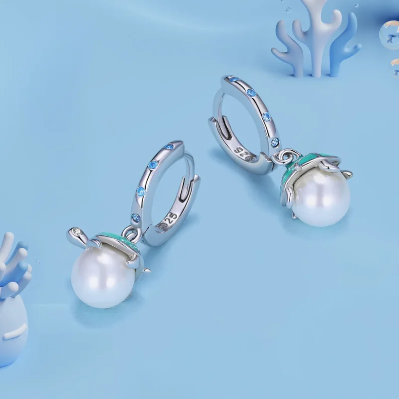 (imagine pentru) Cercei model Pandora cu broscuta de mare - SCE1597 - Vizualizare 3