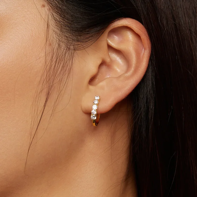 (imagine pentru) Cercei în stil Pandora cu model în formă de U cu Moissanite - MSE011-B - Vizualizare 8