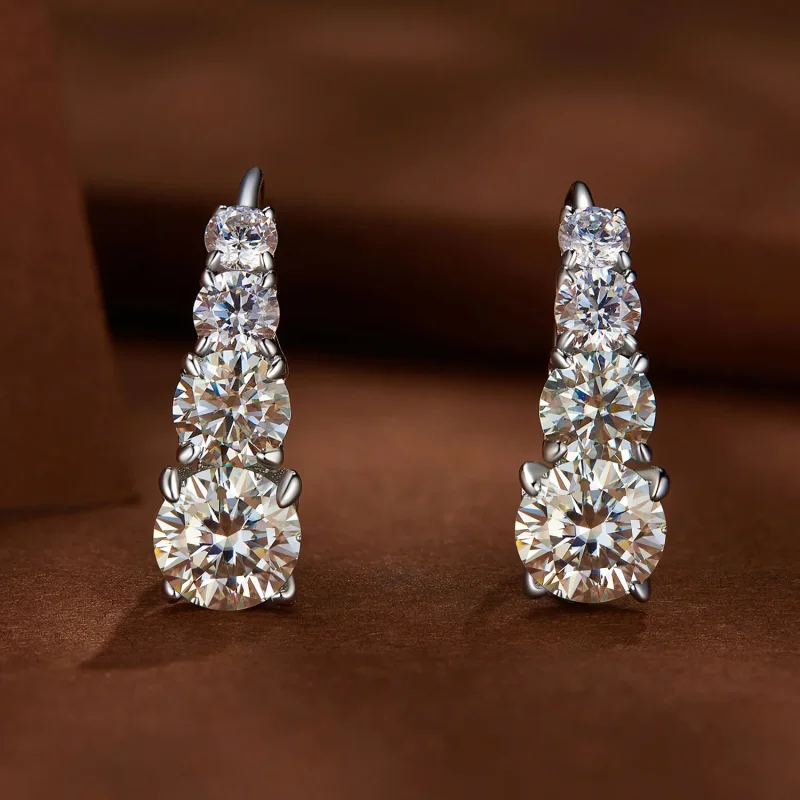 (imagine pentru) Cercei pandantiv Moissanite de tip Pandora - MSE023 - Vizualizare 2