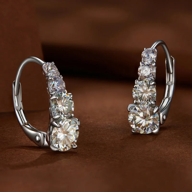 (imagine pentru) Cercei pandantiv Moissanite de tip Pandora - MSE023 - Vizualizare 4