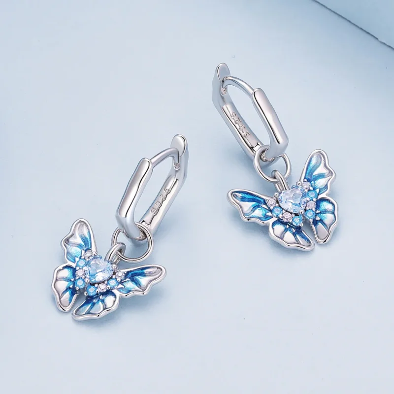 (imagine pentru) Cercei Pandora stil fluture cu inele - BSE845 - Vizualizare 3
