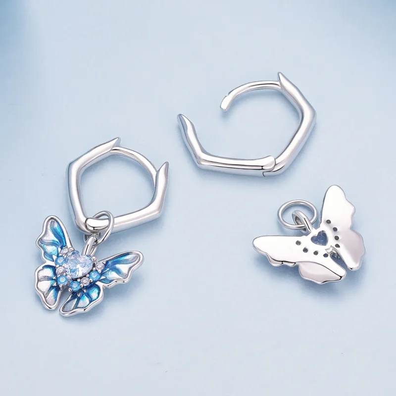 (imagine pentru) Cercei Pandora stil fluture cu inele - BSE845 - Vizualizare 4