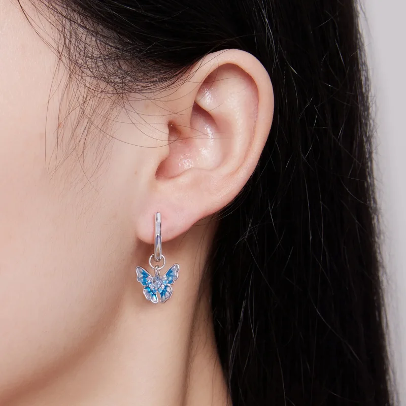 (imagine pentru) Cercei Pandora stil fluture cu inele - BSE845 - Vizualizare 6