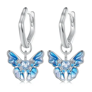 (imagine pentru) Cercei Pandora stil fluture cu inele - BSE845