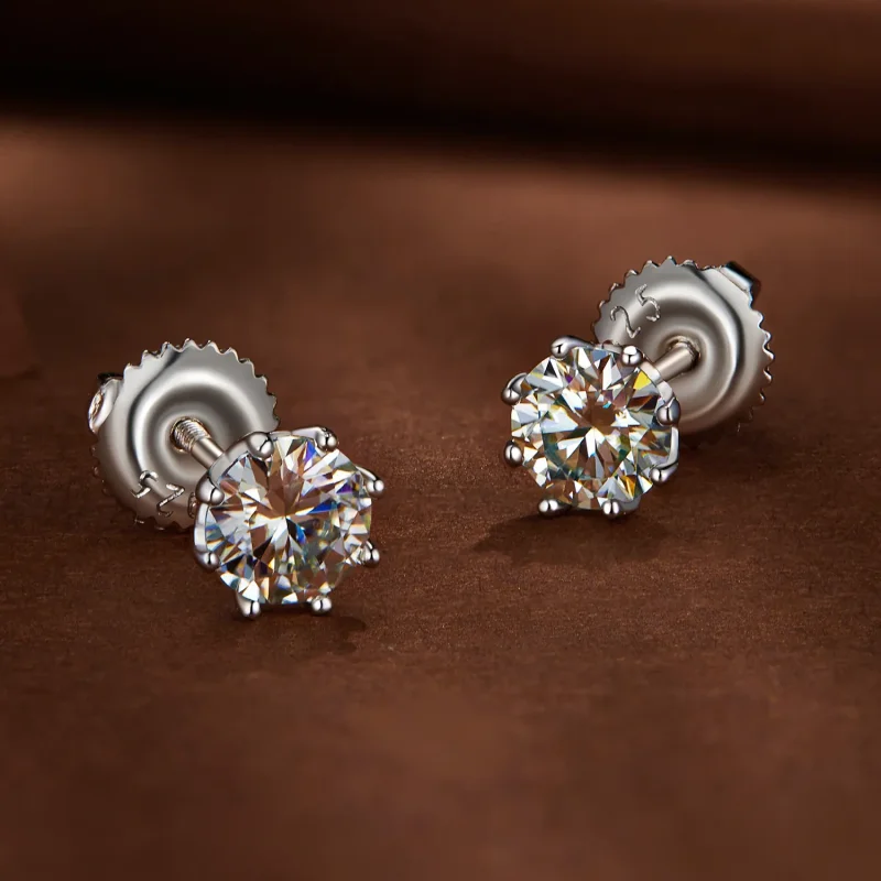 (imagine pentru) Cercei Pandora Style cu Moissanite de 0.5 Carate - MSE019-S - Vizualizare 2