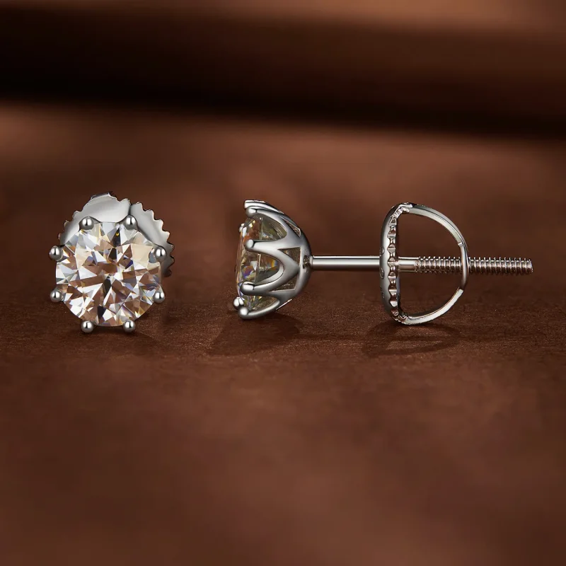 (imagine pentru) Cercei Pandora Style cu Moissanite de 0.5 Carate - MSE019-S - Vizualizare 3