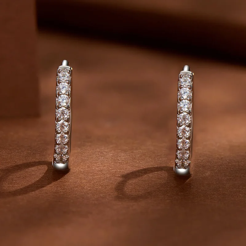 (imagine pentru) Cercei Pandora Style fine cu Moissanite - MSE022 - Vizualizare 2