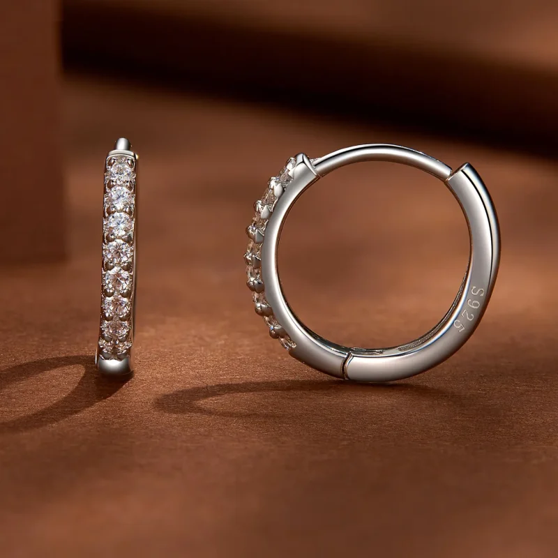 (imagine pentru) Cercei Pandora Style fine cu Moissanite - MSE022 - Vizualizare 3