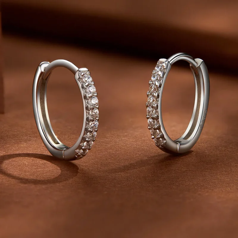 (imagine pentru) Cercei Pandora Style fine cu Moissanite - MSE022 - Vizualizare 4