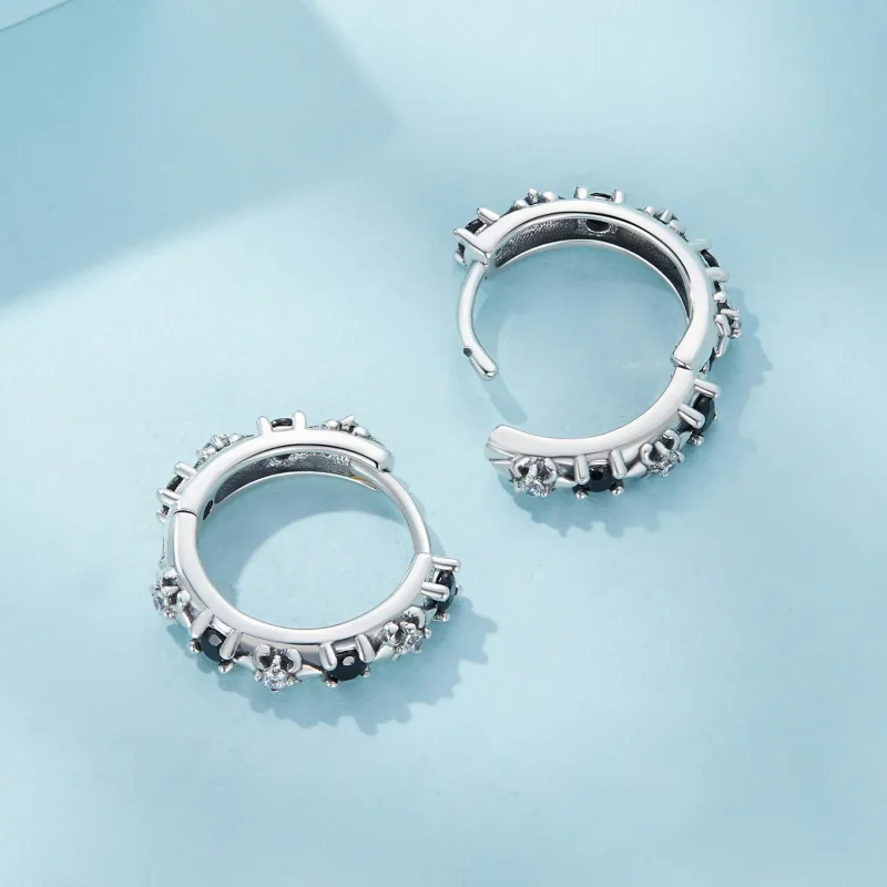 (imagine pentru) Cercei Pandora Style Iris Hoops - SCE1605-BK - Vizualizare 4