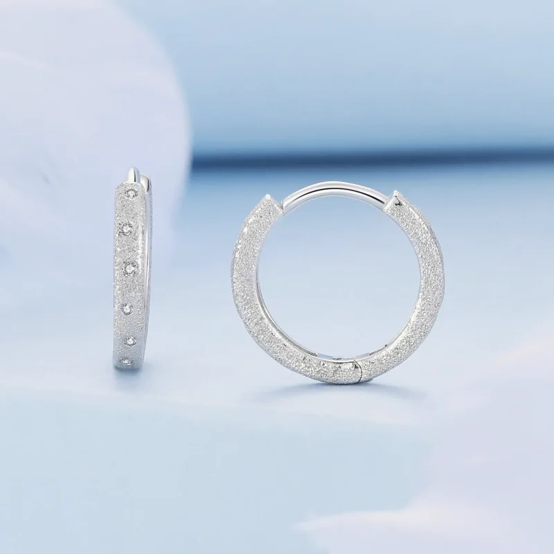 (imagine pentru) Cercei stil Pandora cu modele geometrice în formă de hulă - BSE848 - Vizualizare 2